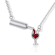 Load image into Gallery viewer, Love Wine Pendant Necklace Woman Necklaces and Pendant Cubic Zirconia Unique Design Jewelry