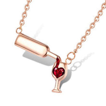 Load image into Gallery viewer, Love Wine Pendant Necklace Woman Necklaces and Pendant Cubic Zirconia Unique Design Jewelry