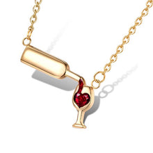 Load image into Gallery viewer, Love Wine Pendant Necklace Woman Necklaces and Pendant Cubic Zirconia Unique Design Jewelry