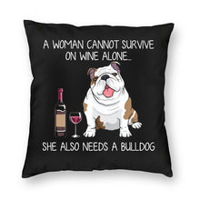 Load image into Gallery viewer, Fashion Pet Dog And Wine Cushion Cover Poodle Bulldog Dachshund Floor Pillow Case Bull Scottish Terrier Pillowcase Home Decor
