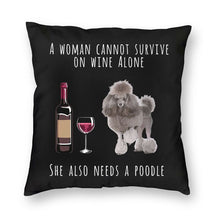 Load image into Gallery viewer, Fashion Pet Dog And Wine Cushion Cover Poodle Bulldog Dachshund Floor Pillow Case Bull Scottish Terrier Pillowcase Home Decor
