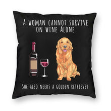 Load image into Gallery viewer, Fashion Pet Dog And Wine Cushion Cover Poodle Bulldog Dachshund Floor Pillow Case Bull Scottish Terrier Pillowcase Home Decor
