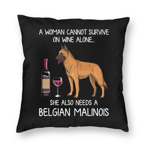 Fashion Pet Dog And Wine Cushion Cover Poodle Bulldog Dachshund Floor Pillow Case Bull Scottish Terrier Pillowcase Home Decor