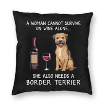 Load image into Gallery viewer, Fashion Pet Dog And Wine Cushion Cover Poodle Bulldog Dachshund Floor Pillow Case Bull Scottish Terrier Pillowcase Home Decor
