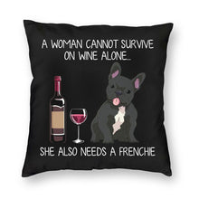 Load image into Gallery viewer, Fashion Pet Dog And Wine Cushion Cover Poodle Bulldog Dachshund Floor Pillow Case Bull Scottish Terrier Pillowcase Home Decor
