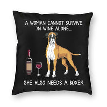 Load image into Gallery viewer, Fashion Pet Dog And Wine Cushion Cover Poodle Bulldog Dachshund Floor Pillow Case Bull Scottish Terrier Pillowcase Home Decor
