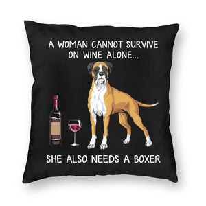 Fashion Pet Dog And Wine Cushion Cover Poodle Bulldog Dachshund Floor Pillow Case Bull Scottish Terrier Pillowcase Home Decor