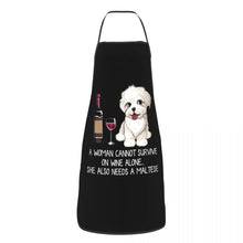 Load image into Gallery viewer, Funny Wine Apron for Women Men Unisex Bib Dog Lover Cooking Kitchen Tablier Cuisine Chef Baking
