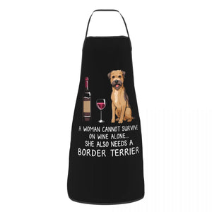 Funny Wine Apron for Women Men Unisex Bib Dog Lover Cooking Kitchen Tablier Cuisine Chef Baking