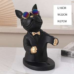 French Bulldog Wine Holder Nordic Live Room Sculpture office Dog Statue Table Decoration Dog Resin Statu Home Decor Ornament