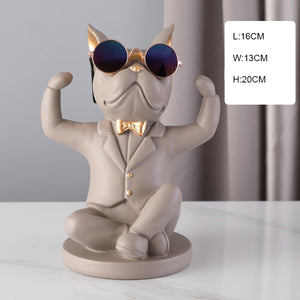 French Bulldog Wine Holder Nordic Live Room Sculpture office Dog Statue Table Decoration Dog Resin Statu Home Decor Ornament
