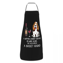 Load image into Gallery viewer, Funny Wine Apron for Women Men Unisex Bib Dog Lover Cooking Kitchen Tablier Cuisine Chef Baking
