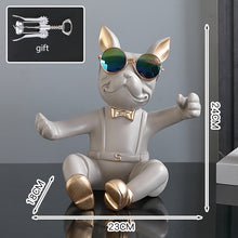 Load image into Gallery viewer, French Bulldog Wine Holder Nordic Live Room Sculpture office Dog Statue Table Decoration Dog Resin Statu Home Decor Ornament
