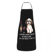 Load image into Gallery viewer, Funny Wine Apron for Women Men Unisex Bib Dog Lover Cooking Kitchen Tablier Cuisine Chef Baking
