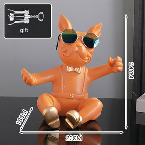 French Bulldog Wine Holder Nordic Live Room Sculpture office Dog Statue Table Decoration Dog Resin Statu Home Decor Ornament