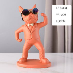 French Bulldog Wine Holder Nordic Live Room Sculpture office Dog Statue Table Decoration Dog Resin Statu Home Decor Ornament