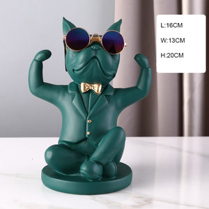 French Bulldog Wine Holder Nordic Live Room Sculpture office Dog Statue Table Decoration Dog Resin Statu Home Decor Ornament