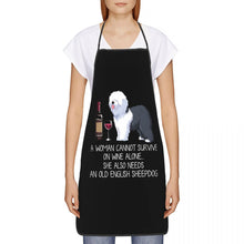 Load image into Gallery viewer, Funny Wine Apron for Women Men Unisex Bib Dog Lover Cooking Kitchen Tablier Cuisine Chef Baking
