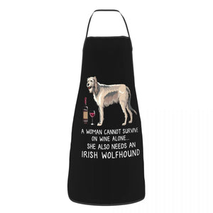 Funny Wine Apron for Women Men Unisex Bib Dog Lover Cooking Kitchen Tablier Cuisine Chef Baking