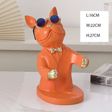 Load image into Gallery viewer, French Bulldog Wine Holder Nordic Live Room Sculpture office Dog Statue Table Decoration Dog Resin Statu Home Decor Ornament
