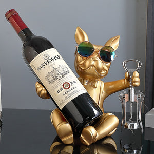 French Bulldog Wine Holder Nordic Live Room Sculpture office Dog Statue Table Decoration Dog Resin Statu Home Decor Ornament