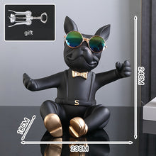 Load image into Gallery viewer, French Bulldog Wine Holder Nordic Live Room Sculpture office Dog Statue Table Decoration Dog Resin Statu Home Decor Ornament

