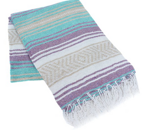 New Designs Mexican Wine Blanket with Leather Carrier