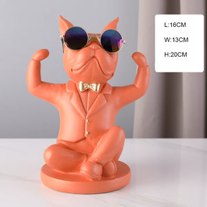 French Bulldog Wine Holder Nordic Live Room Sculpture office Dog Statue Table Decoration Dog Resin Statu Home Decor Ornament