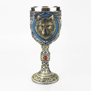 Gothic Wine Goblet Contain Dragon Claw Viking Skeleton Retro Stainless Steel&Resin Wine Glass BEST Halloween Gifts Bar Drinkware