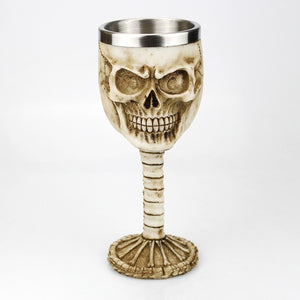 Gothic Wine Goblet Contain Dragon Claw Viking Skeleton Retro Stainless Steel&Resin Wine Glass BEST Halloween Gifts Bar Drinkware
