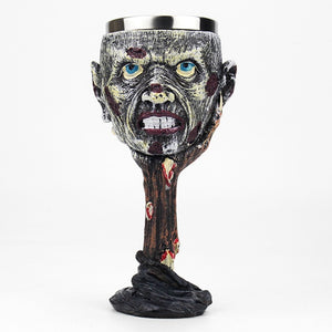 Gothic Wine Goblet Contain Dragon Claw Viking Skeleton Retro Stainless Steel&Resin Wine Glass BEST Halloween Gifts Bar Drinkware