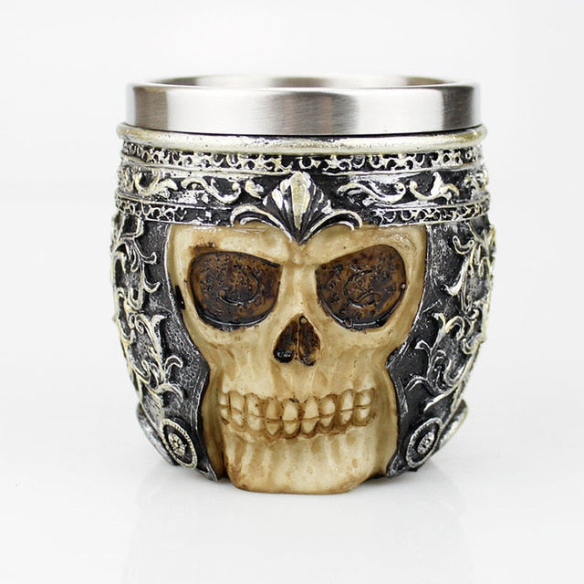 Gothic Wine Goblet Contain Dragon Claw Viking Skeleton Retro Stainless Steel&Resin Wine Glass BEST Halloween Gifts Bar Drinkware