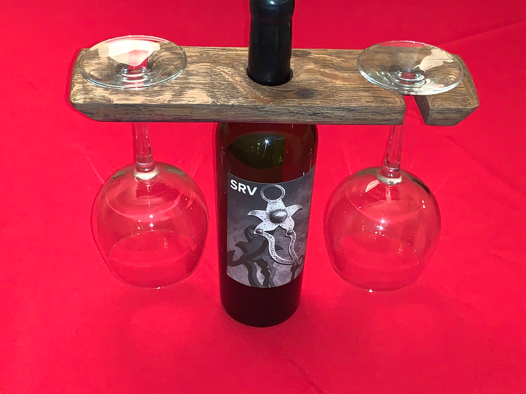 Wine Butler 2 Glasses Recycled Barrels